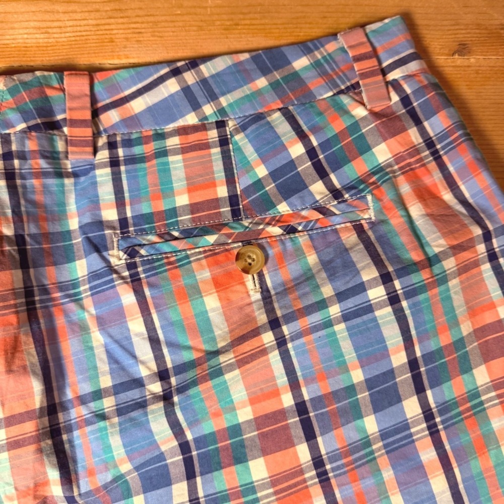 Vineyard Vines Mens 36 Plaid Shorts Pink Blue Teal Preppy Summer 9 Inch Inseam - Picture 2 of 7